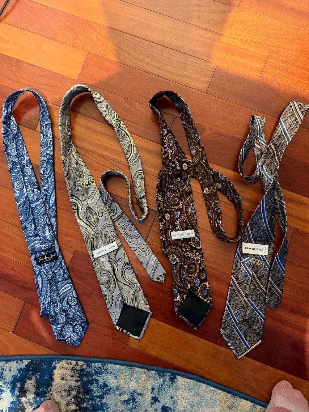 Four Ties including Geoffrey Beene and Paisley Silk